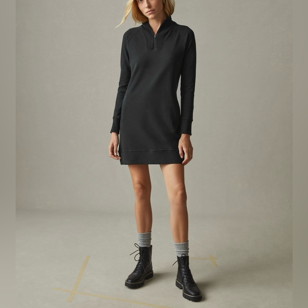 New American Giant Women's Moto French Terry Dress Black NWOT
